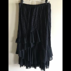Black flowing lace  skirt